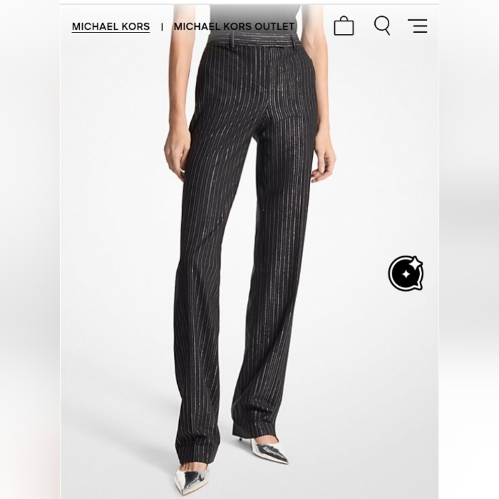 Michael Kors Black Pinstripe Women's Trousers